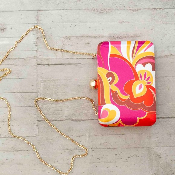 NWT Express Paisley Retro Print Clutch - Picture 6 of 10